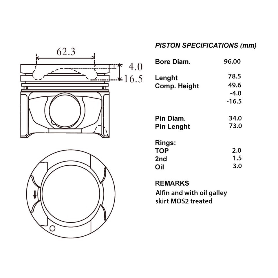 SERIE PISTONI MOTORE COMPLETI STD