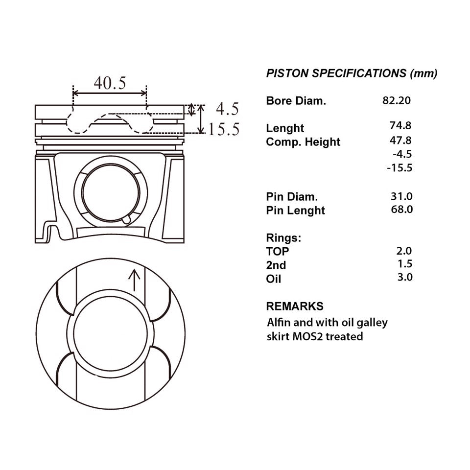 SERIE PISTONI MOTORE COMPLETI STD
