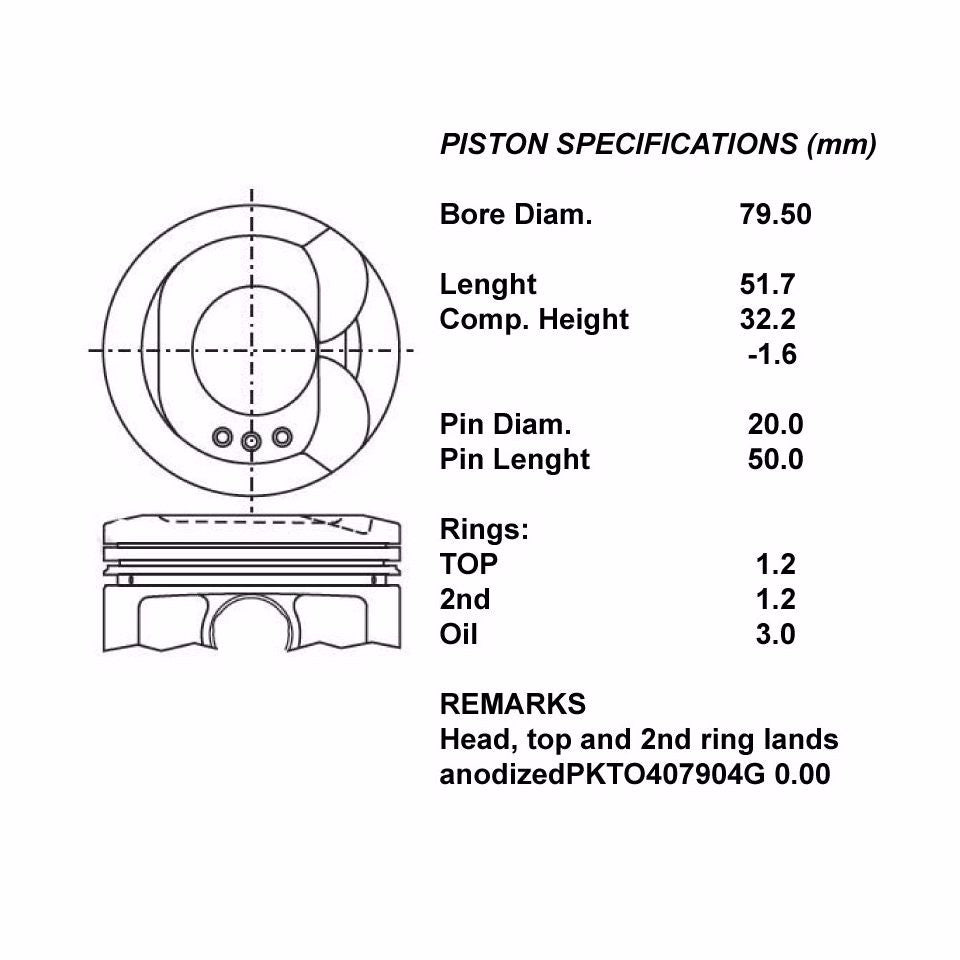 SERIE PISTONI MOTORE COMPLETI 050