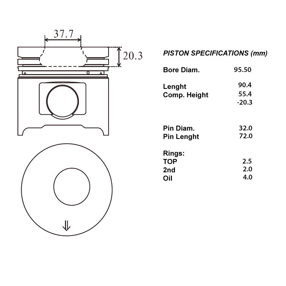 SERIE PISTONI MOTORE COMPLETI 050