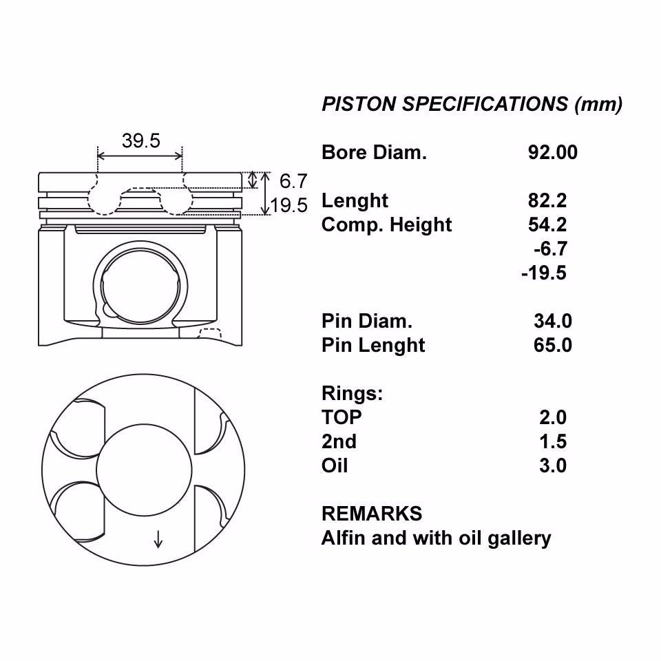 SERIE PISTONI MOTORE COMPLETI STD