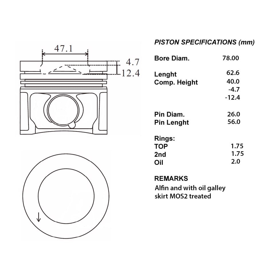 SERIE PISTONI MOTORE COMPLETI STD