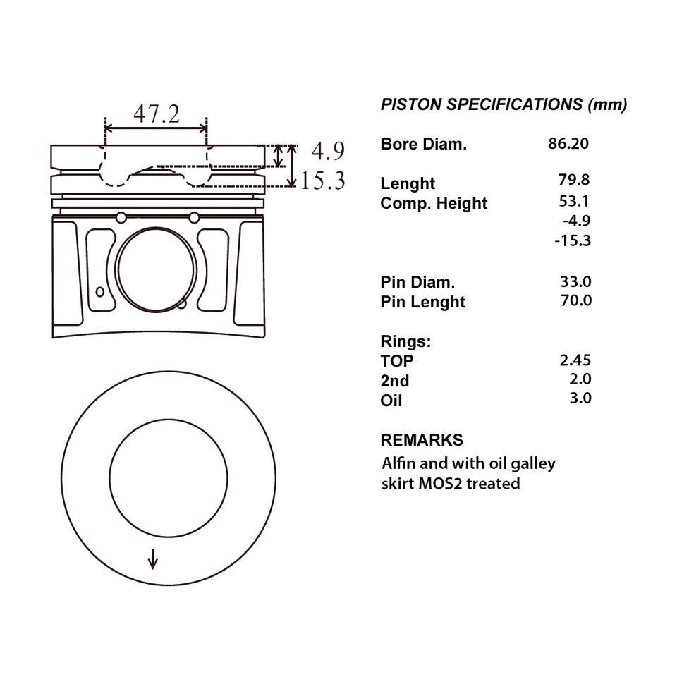 SERIE PISTONI MOTORE COMPLETI STD