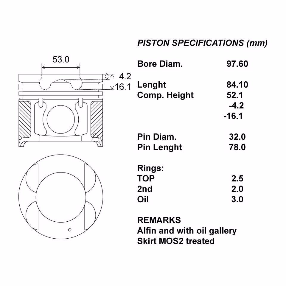 SERIE PISTONI MOTORE COMPLETI 050