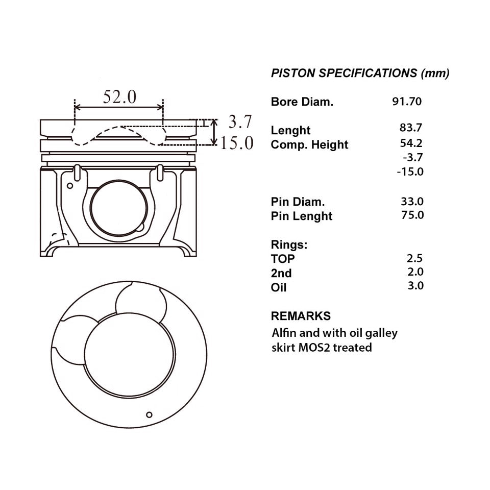 SERIE PISTONI MOTORE COMPLETI 050