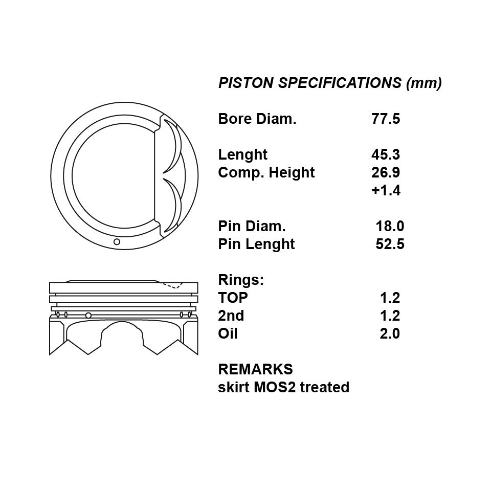 SERIE PISTONI MOTORE COMPLETI 050