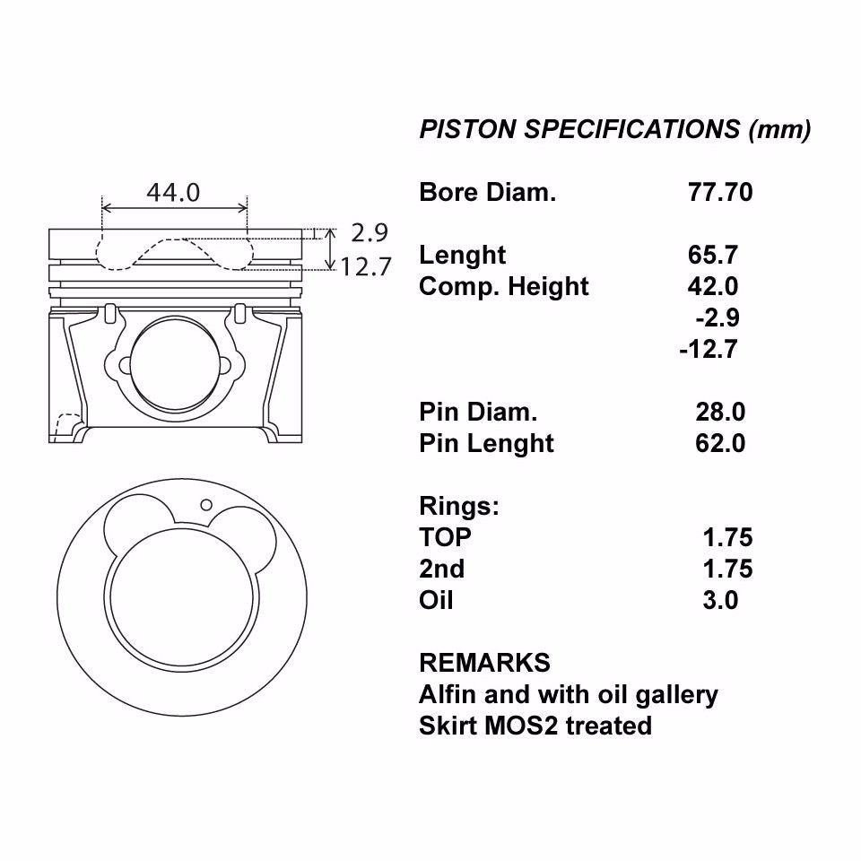 SERIE PISTONI MOTORE COMPLETI 050
