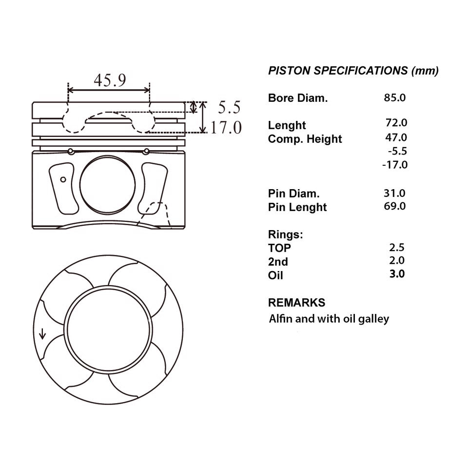 SERIE PISTONI MOTORE COMPLETI STD