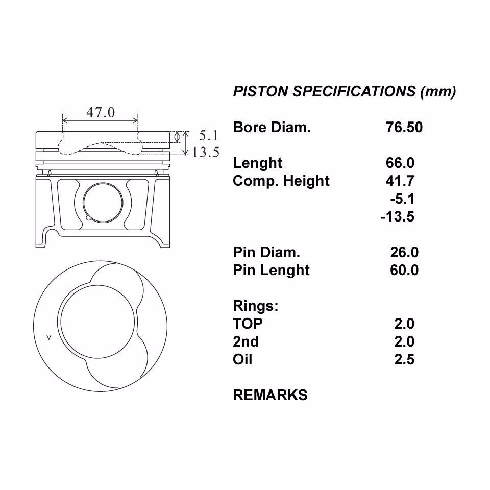 SERIE PISTONI MOTORE COMPLETI 050