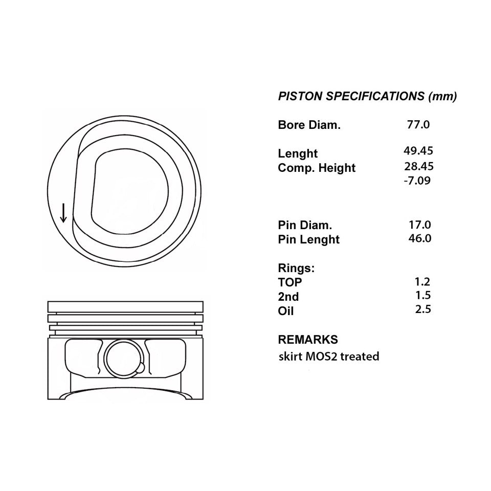 SERIE PISTONI MOTORE COMPLETI 050