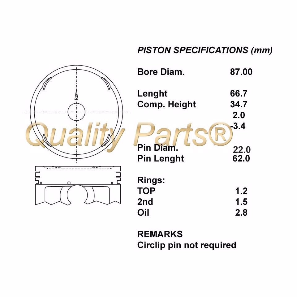 SERIE PISTONI MOTORE COMPLETI 050