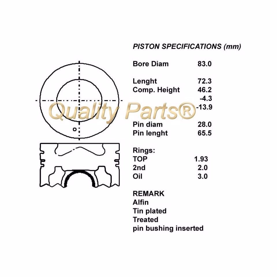 SERIE PISTONI MOTORE COMPLETI 050