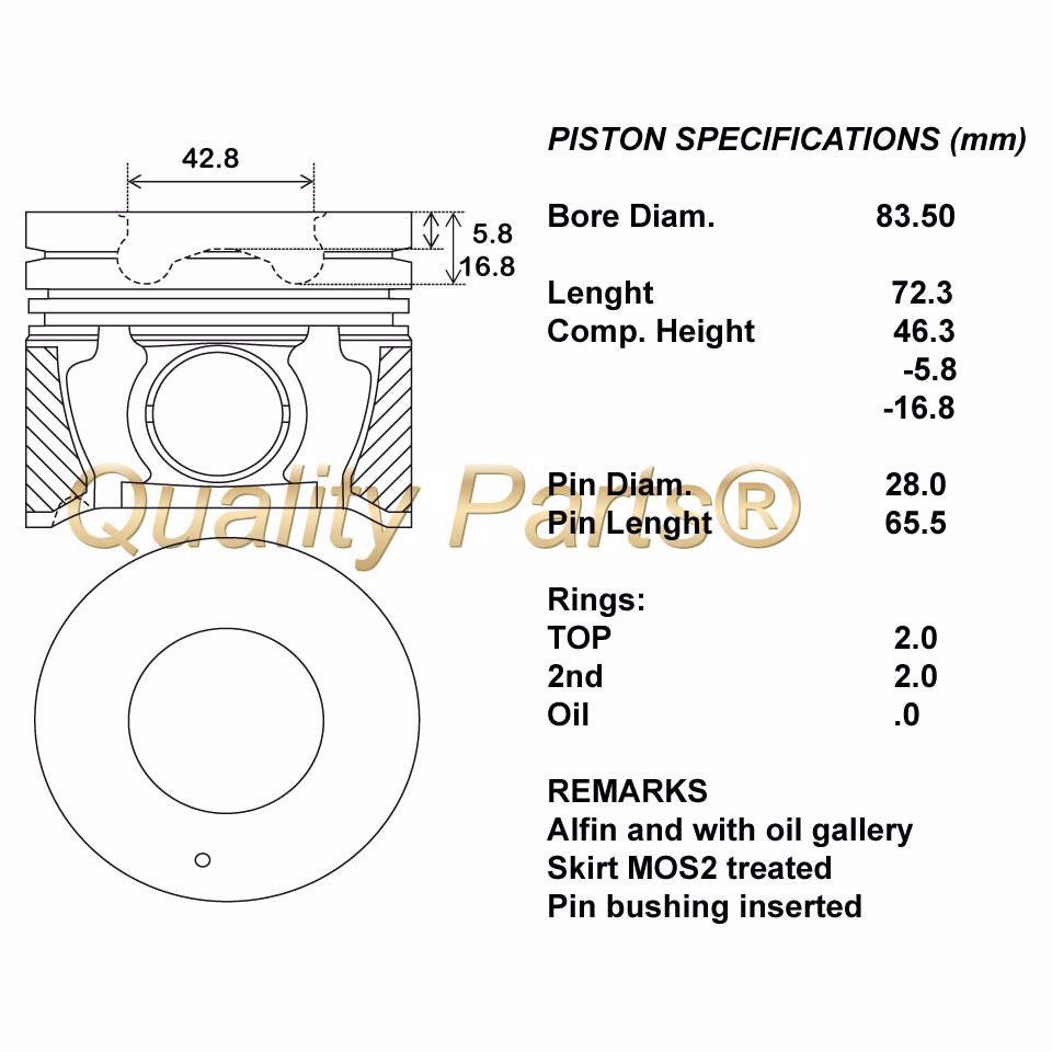 SERIE PISTONI MOTORE COMPLETI 050