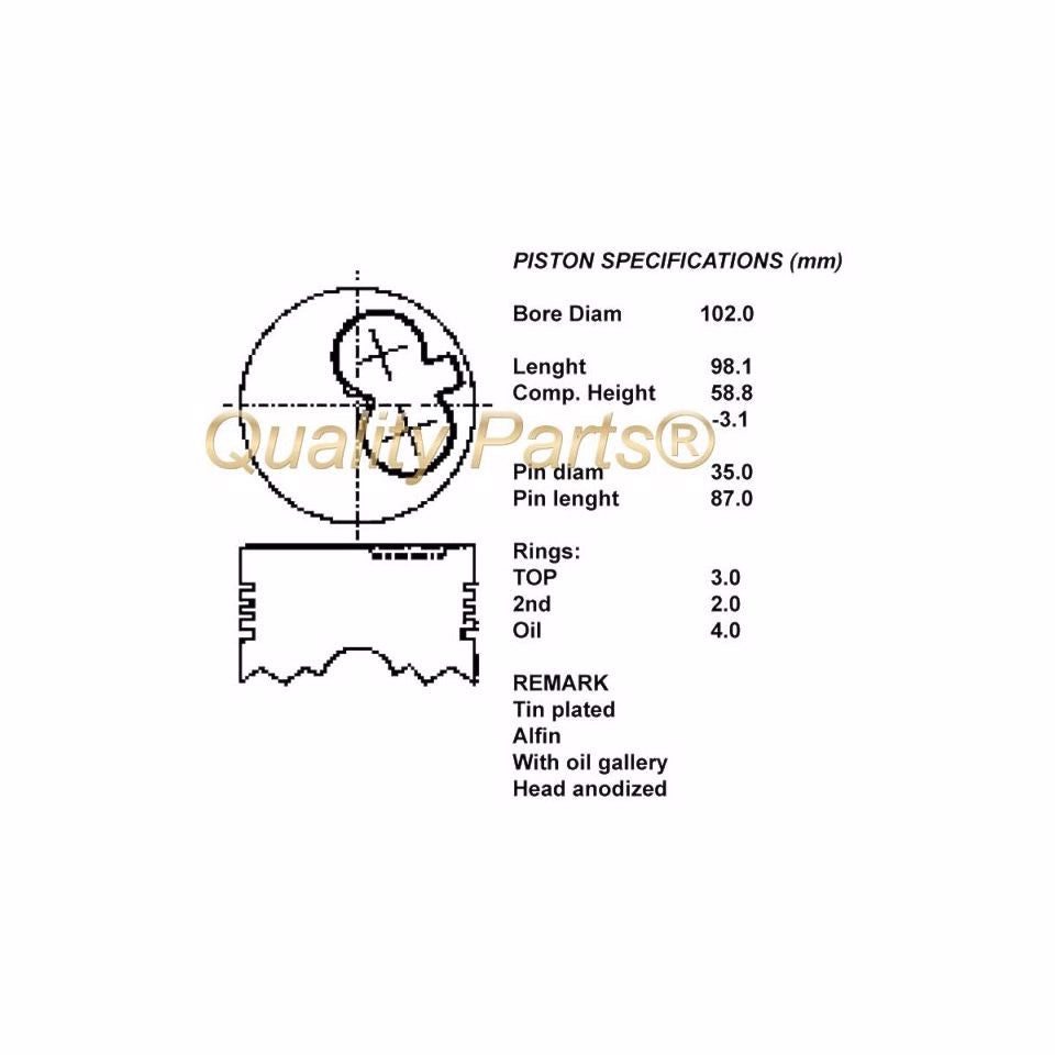 SERIE PISTONI MOTORE COMPLETI STD