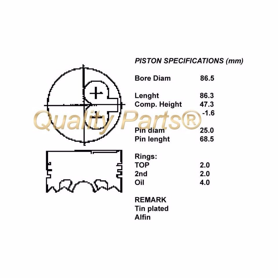 SERIE PISTONI MOTORE COMPLETI 050