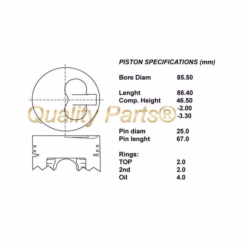 SERIE PISTONI MOTORE COMPLETI 050