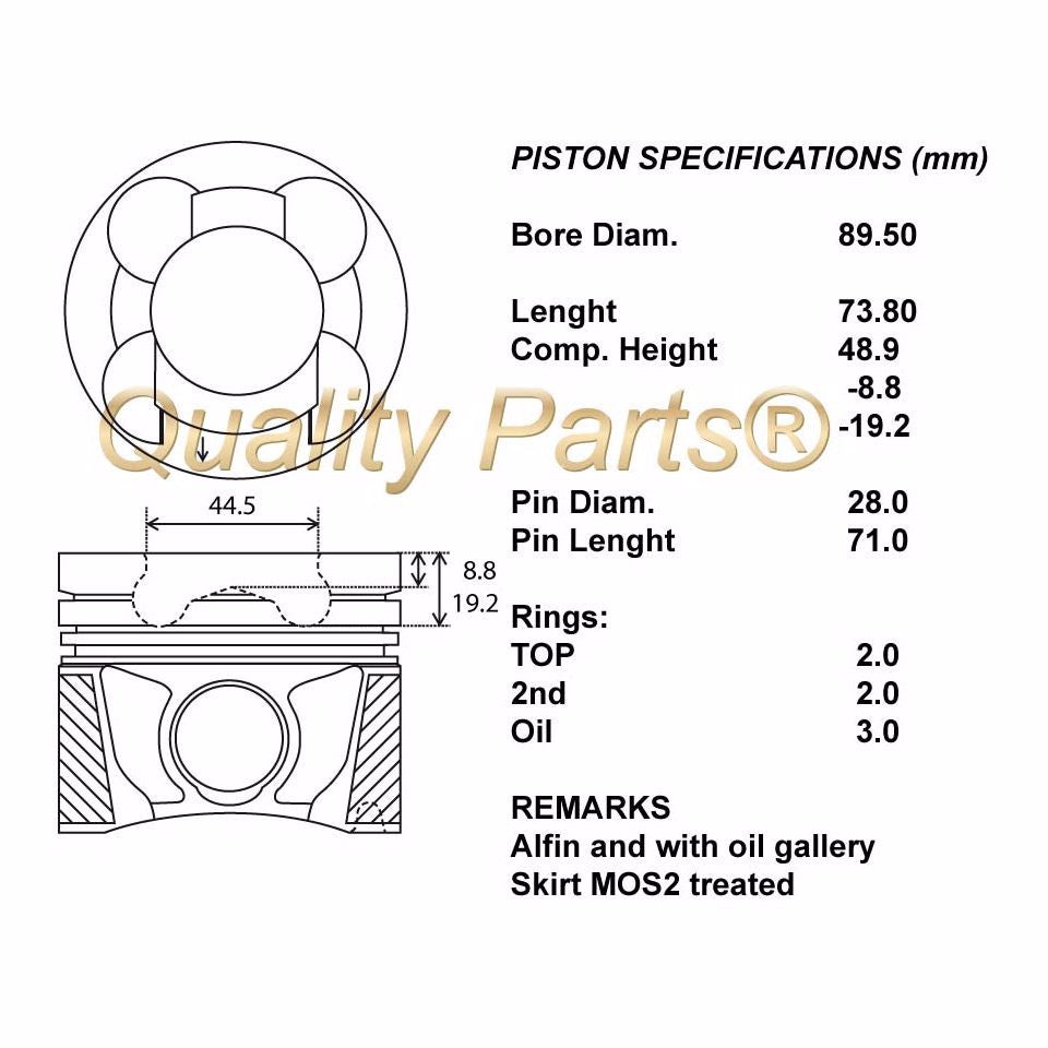 SERIE PISTONI MOTORE COMPLETI 050