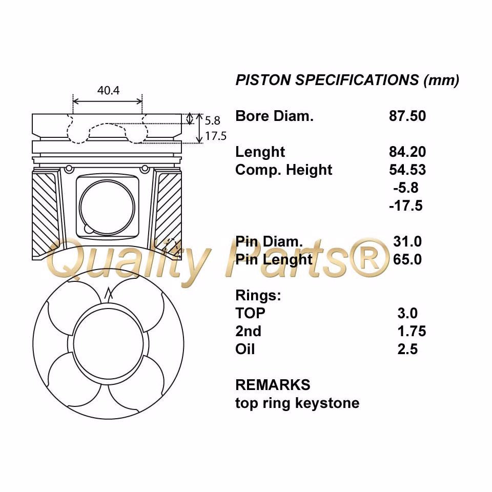 SERIE PISTONI MOTORE COMPLETI 050