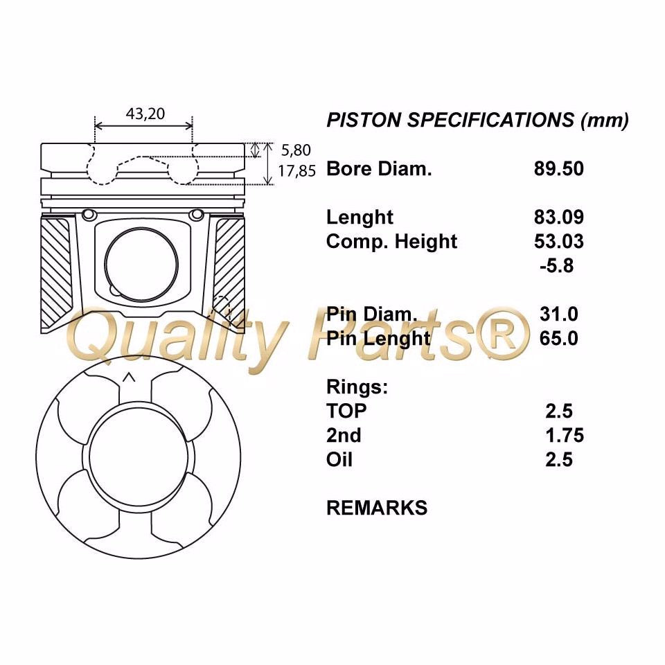 SERIE PISTONI MOTORE COMPLETI 050