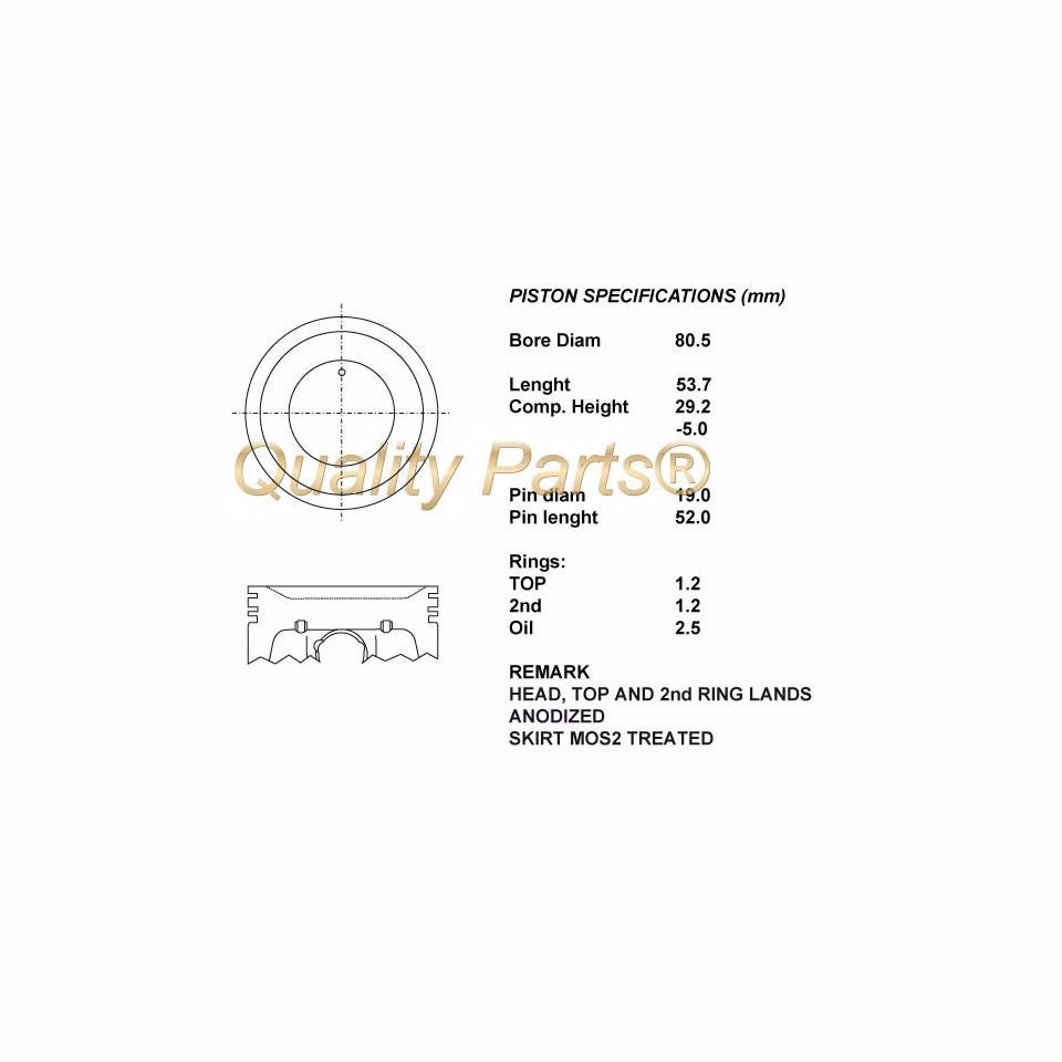SERIE PISTONI MOTORE COMPLETI 050