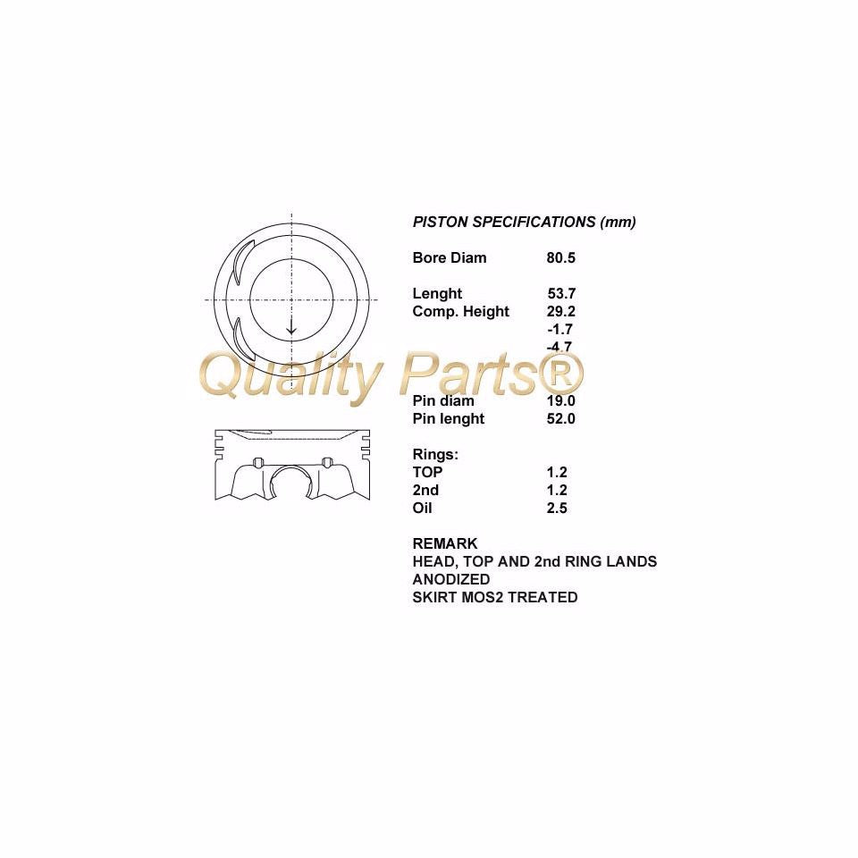SERIE PISTONI MOTORE COMPLETI 050