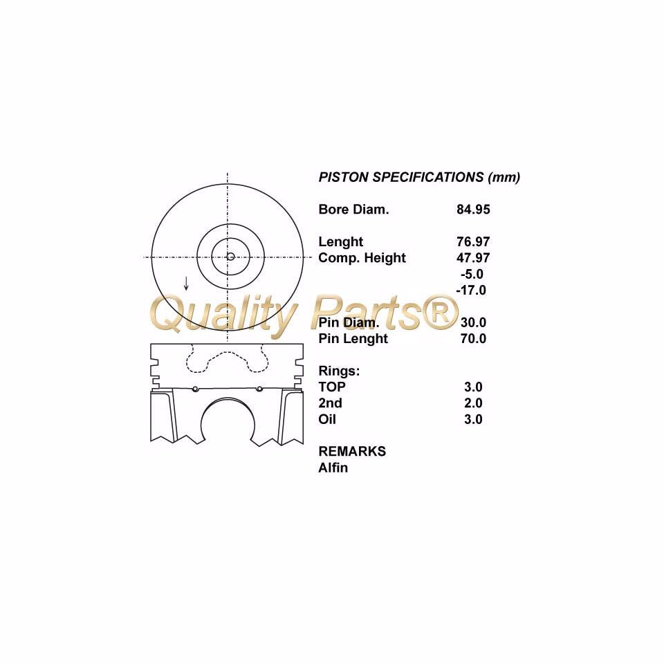 SERIE PISTONI MOTORE COMPLETI 050