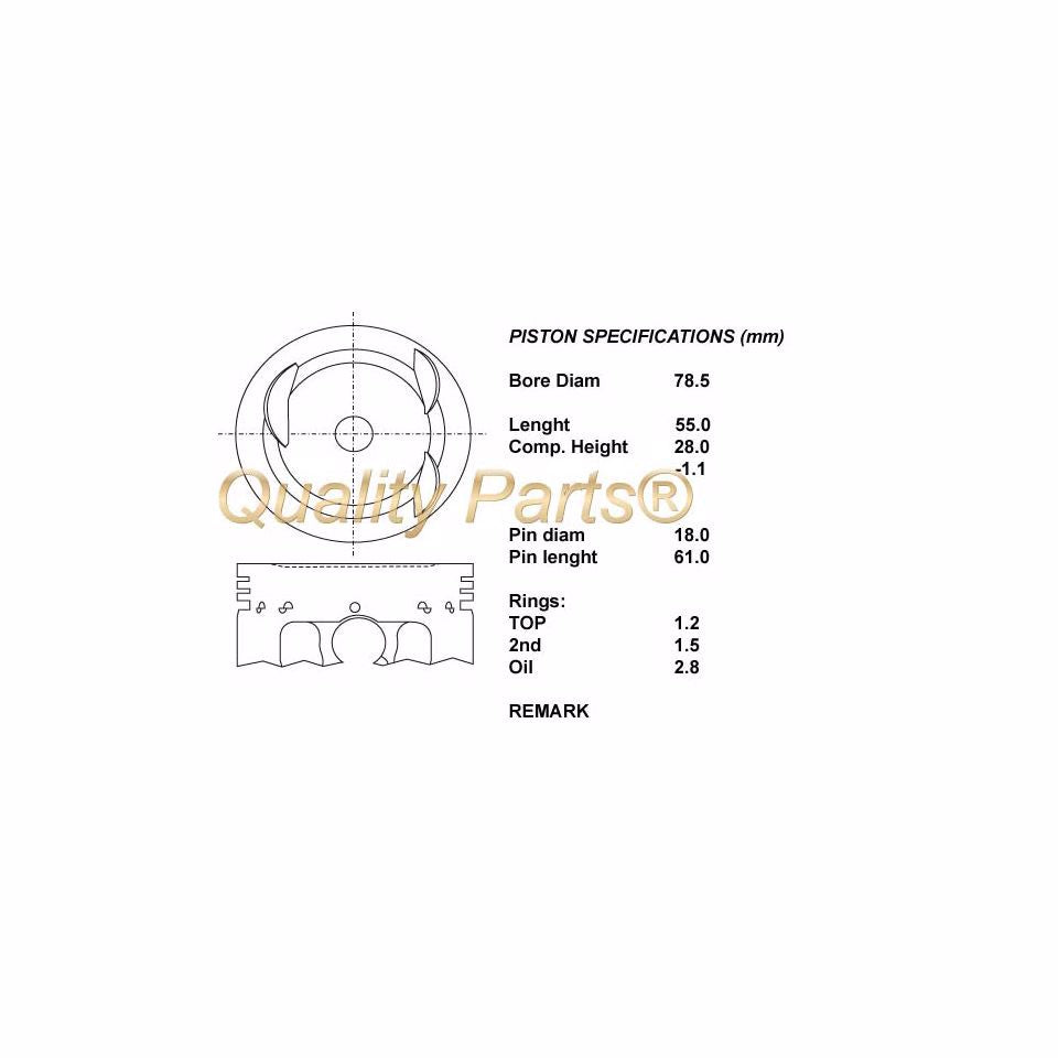 SERIE PISTONI MOTORE COMPLETI 050