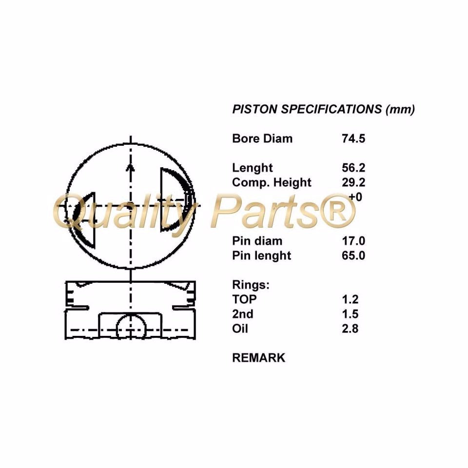 SERIE PISTONI MOTORE COMPLETI 050