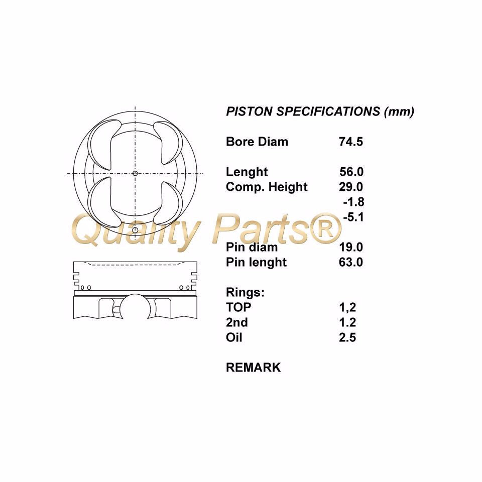 SERIE PISTONI MOTORE COMPLETI 050