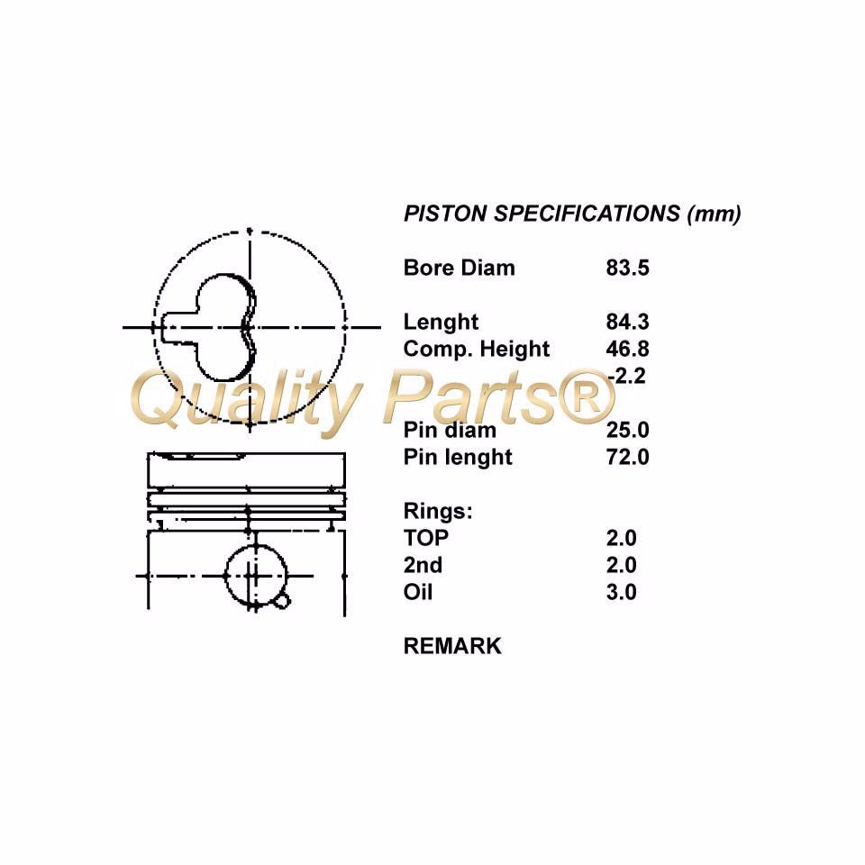 SERIE PISTONI MOTORE COMPLETI 050
