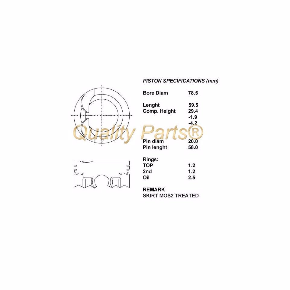 SERIE PISTONI MOTORE COMPLETI 050