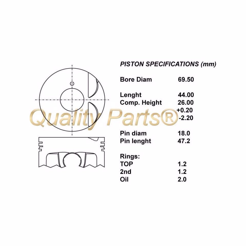 SERIE PISTONI MOTORE COMPLETI 050