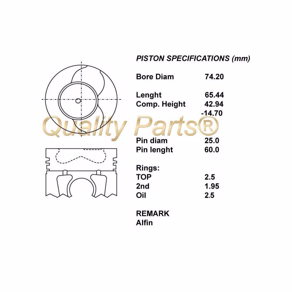 SERIE PISTONI MOTORE COMPLETI 050