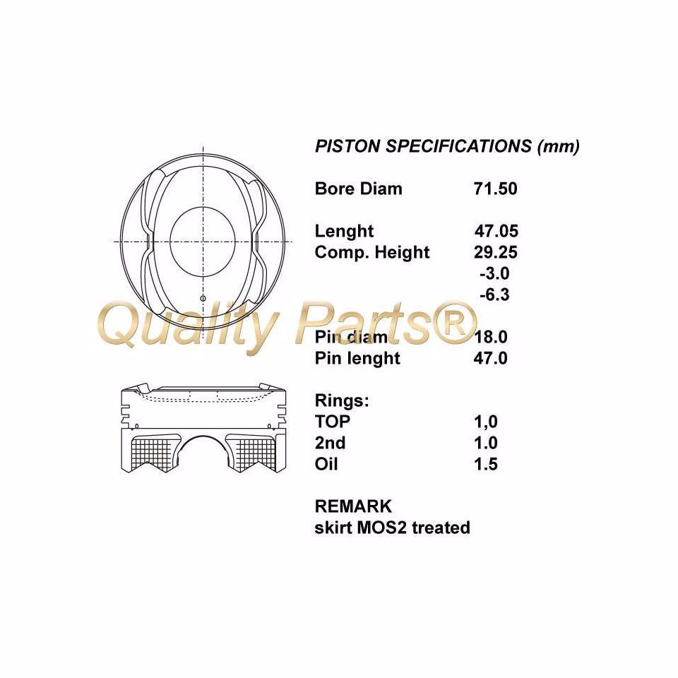 SERIE PISTONI MOTORE COMPLETI 050