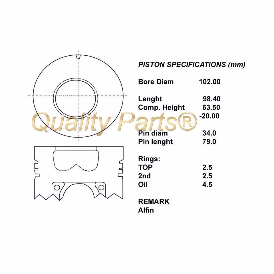 SERIE PISTONI MOTORE COMPLETI STD