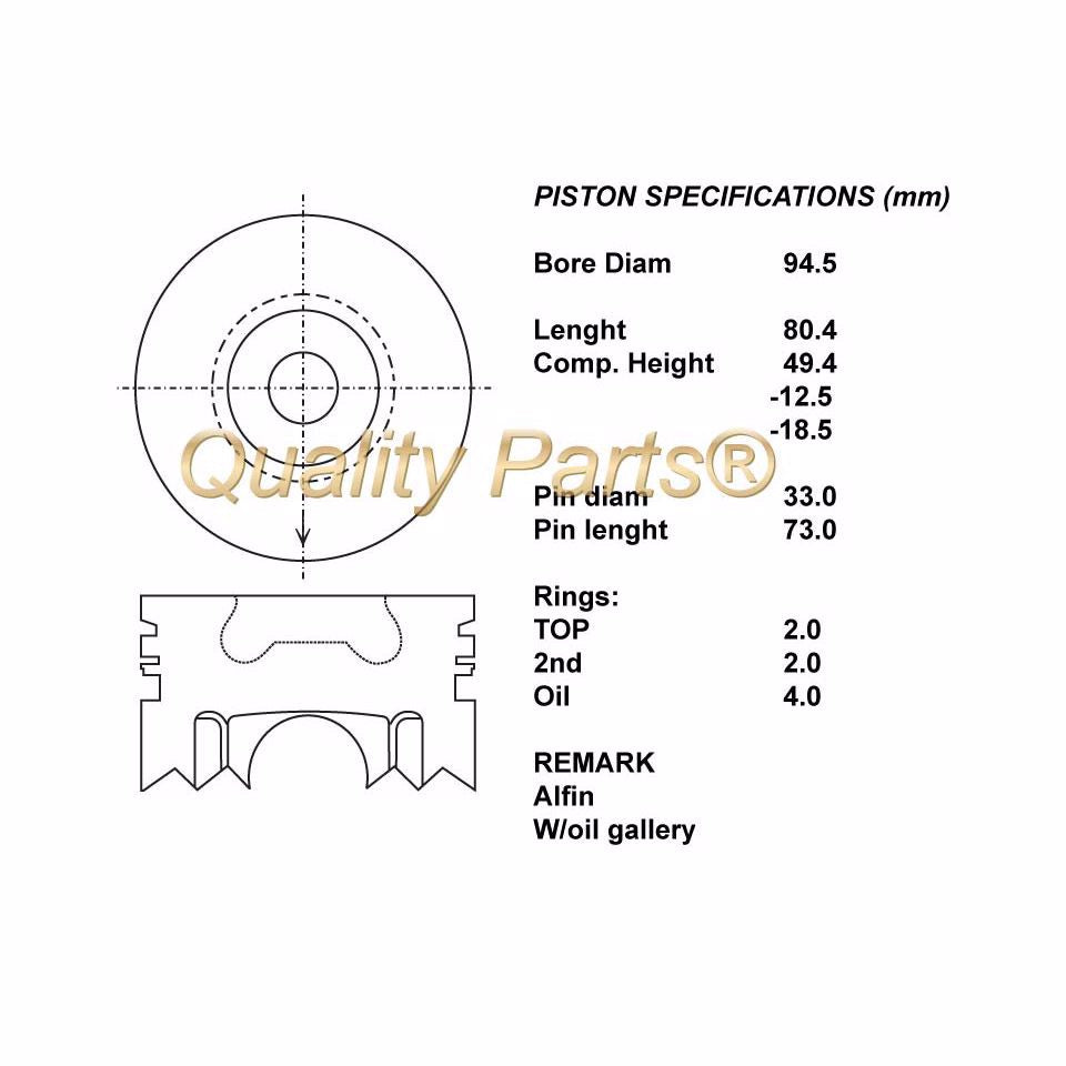 SERIE PISTONI MOTORE COMPLETI 050