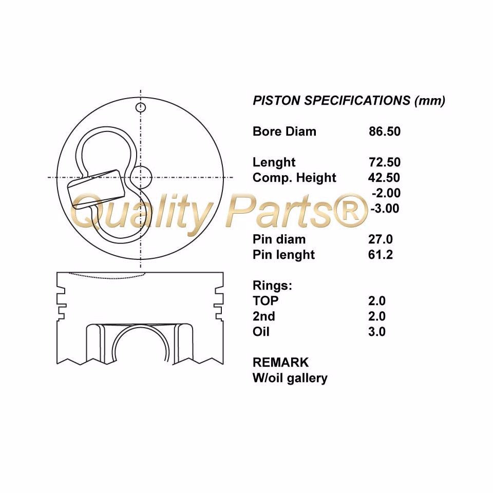 SERIE PISTONI MOTORE COMPLETI 050