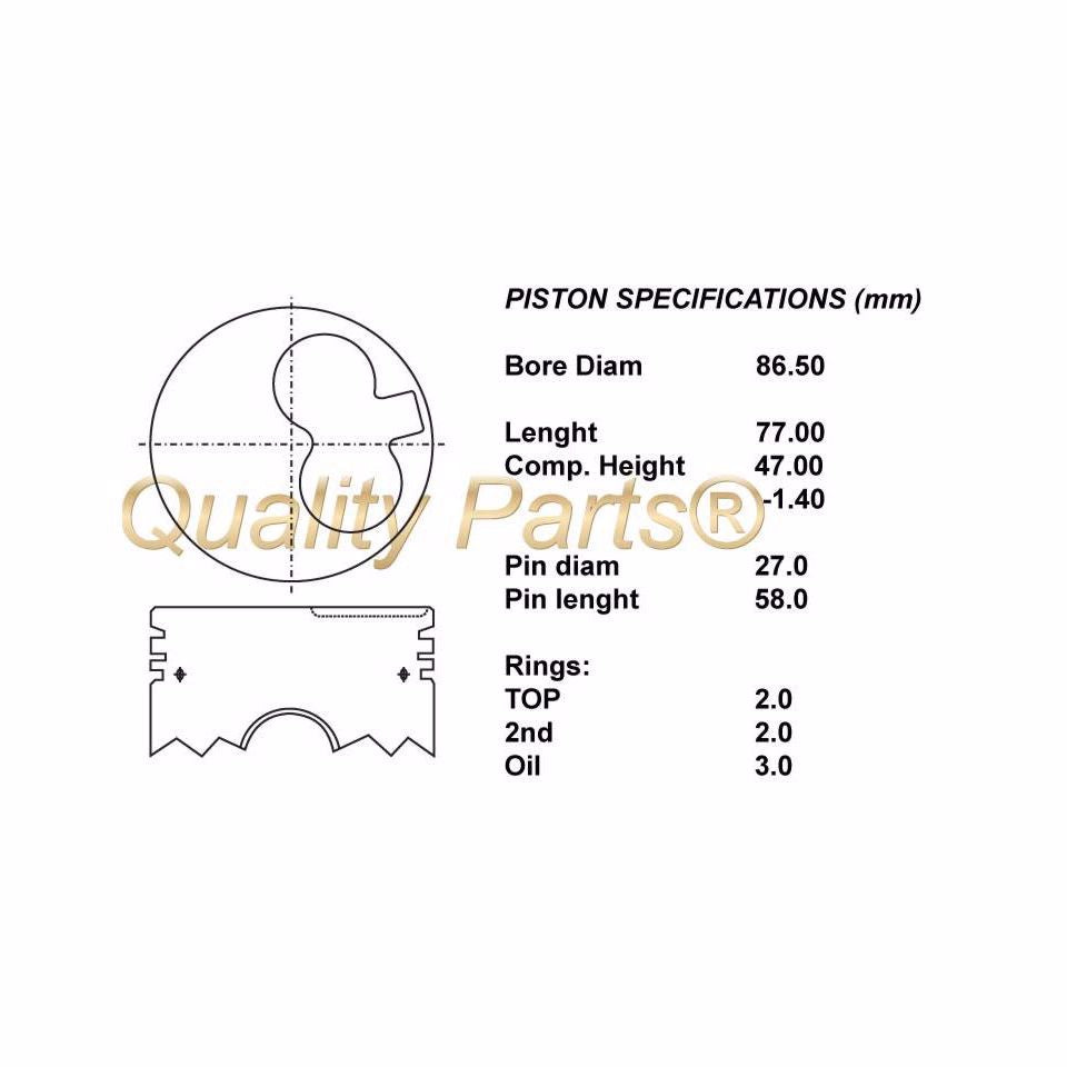 SERIE PISTONI MOTORE COMPLETI 050