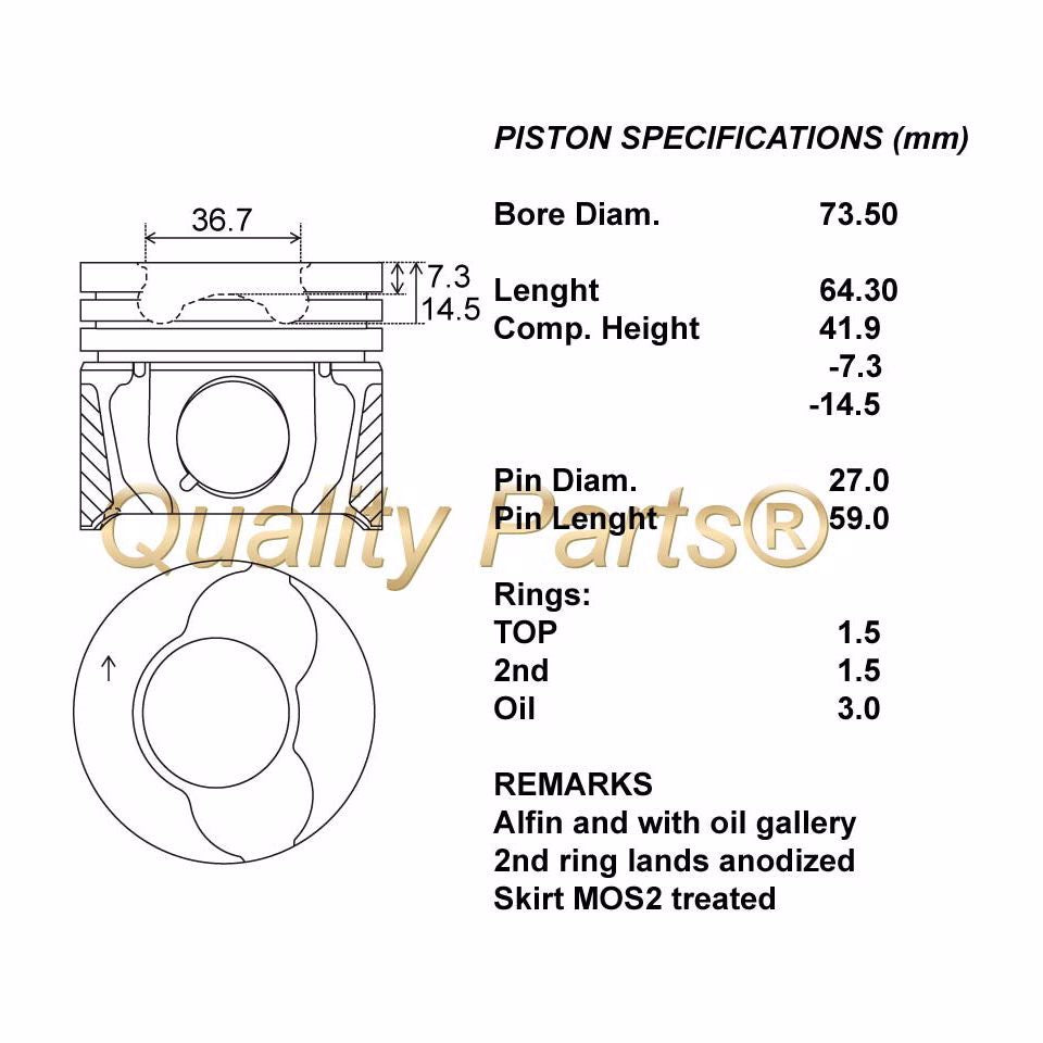 SERIE PISTONI MOTORE COMPLETI 050
