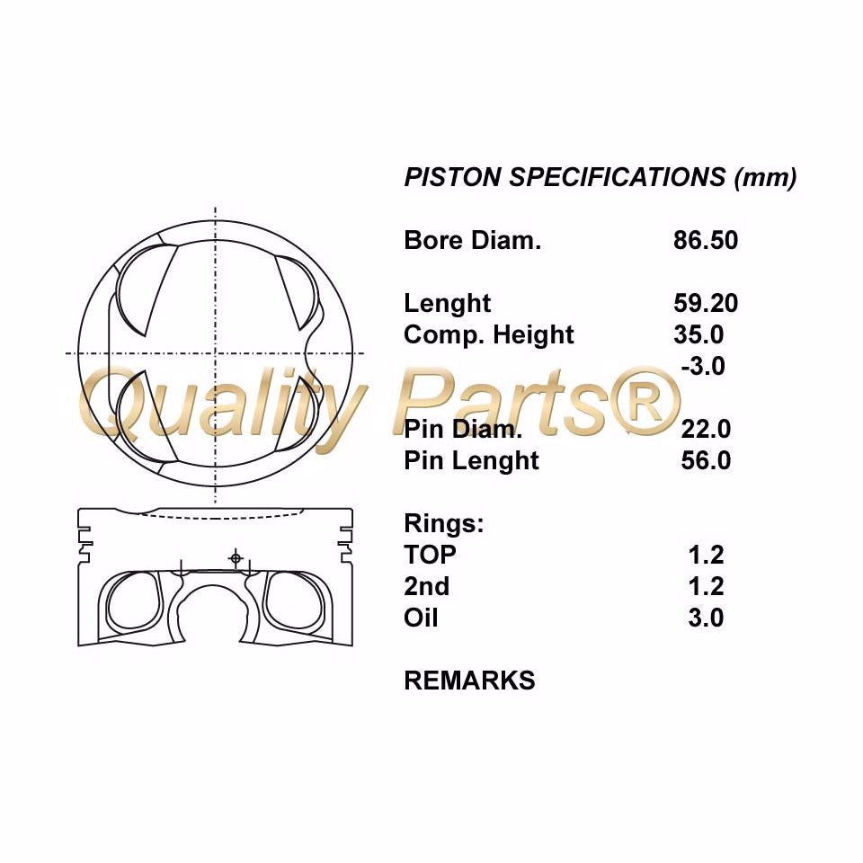SERIE PISTONI MOTORE COMPLETI 050