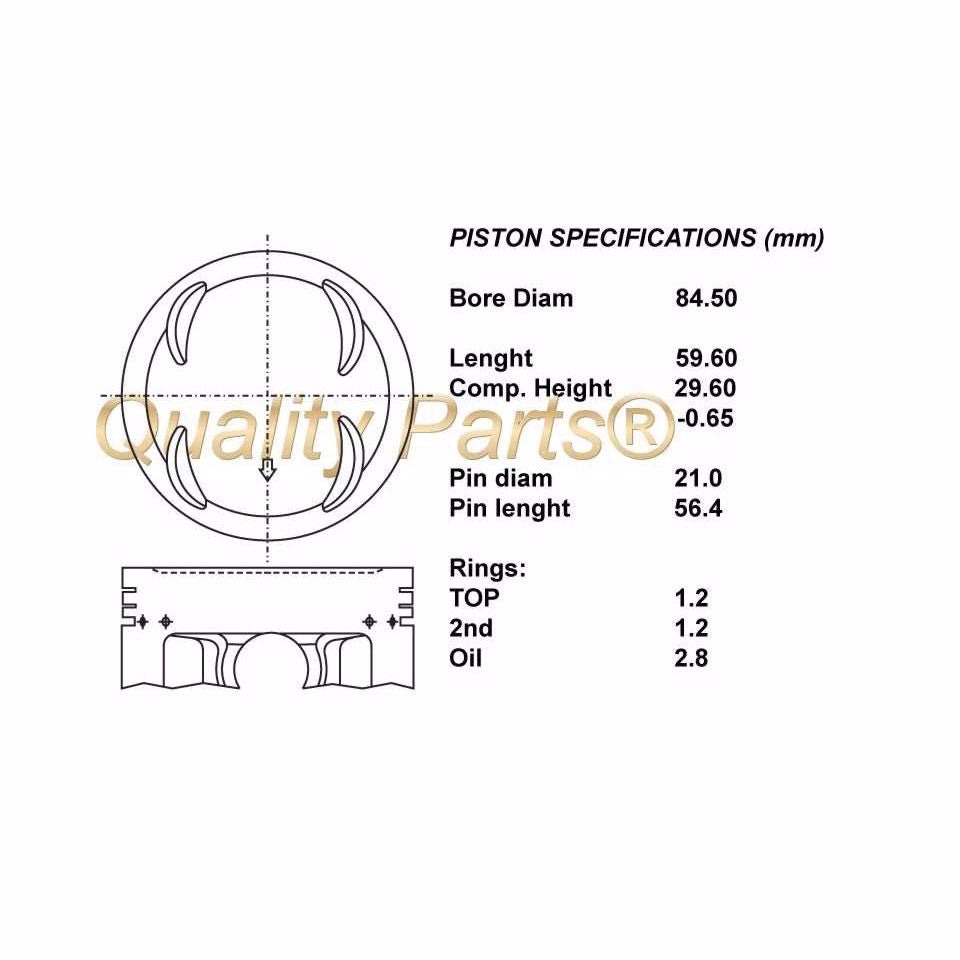 SERIE PISTONI MOTORE 050 (SENZA SEGMENTI)