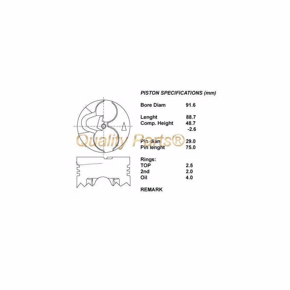 SERIE PISTONI MOTORE 050 (SENZA SEGMENTI)