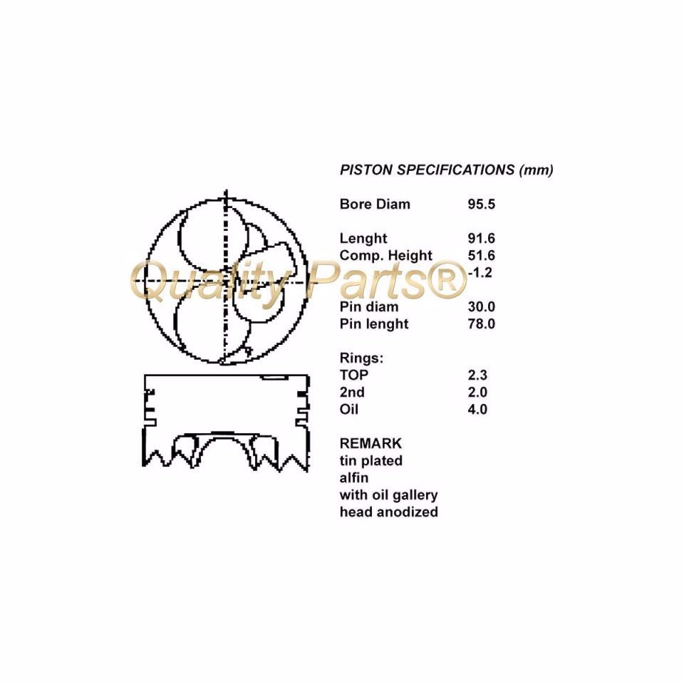 SERIE PISTONI MOTORE 050 (SENZA SEGMENTI)