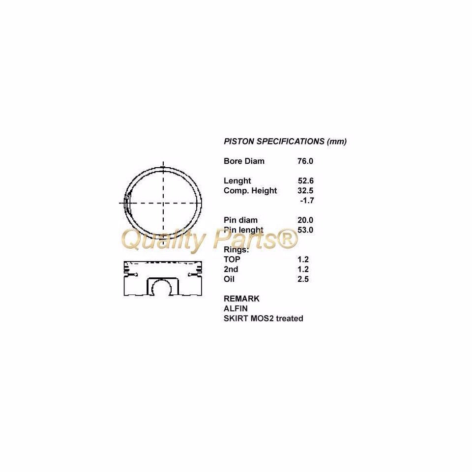 SERIE PISTONI MOTORE 050 (SENZA SEGMENTI)